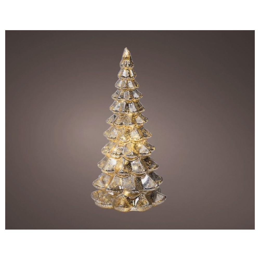 ALBERO VETRO MICROLED H.21CM. A BATTERIA